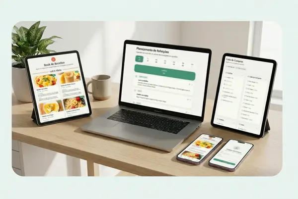 Sistema Rotina Alimentar em notebook, tablet e celular